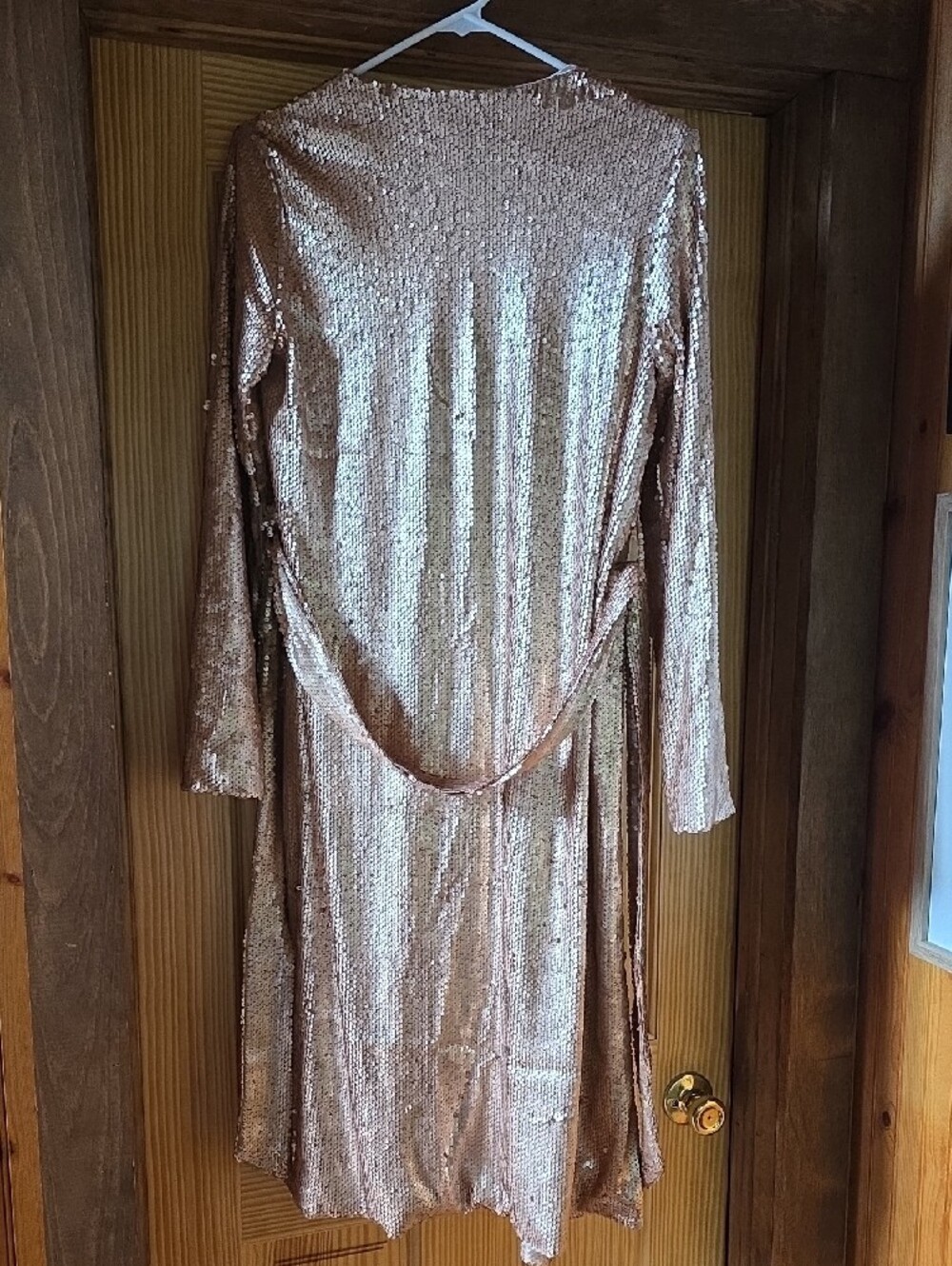 Sequin Long Duster Robe in Rose Gold NWOT - Picture 2 of 3